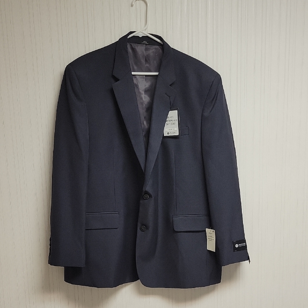 Haggar Big & Tall Men's Classic Grey Travel Performance Blazer 50R new With Tags